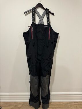 Bass Pro Shops Guidewear Men’s Elite Bibs size XL suspenders GORE-TEX black grey